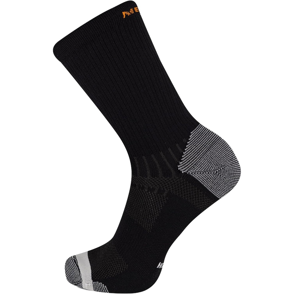 image:imageMerrell unisexadult Mens and Womens Trail Running Lightweight Socks Antislip Heel and Breathable MeshCrew Black