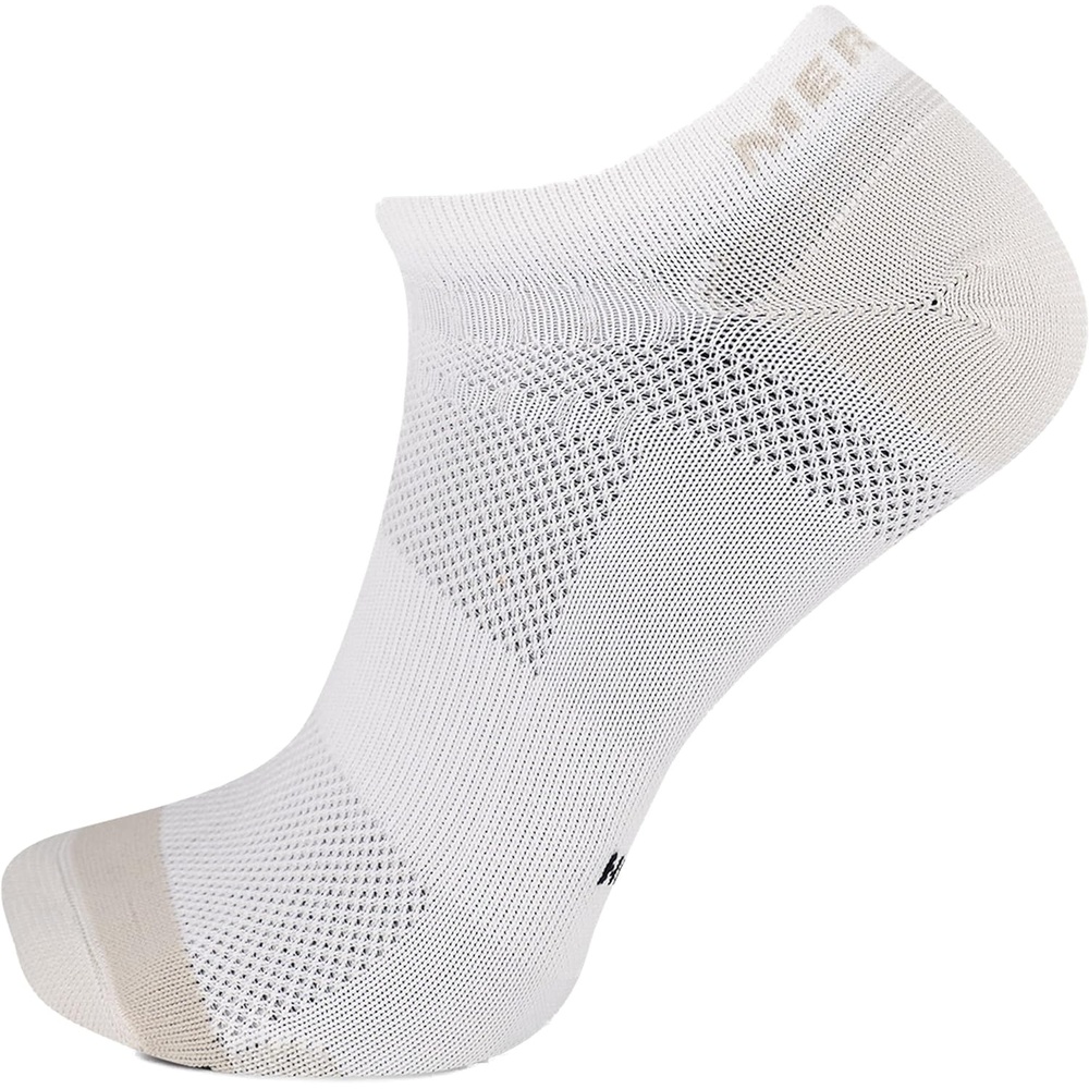 image:imageMerrell unisexadult Mens and Womens Trail Running Lightweight Socks Antislip Heel and Breathable MeshNo Show White