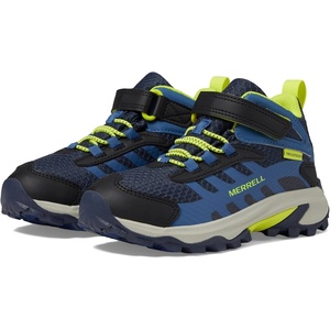 Merrell Kids Moab Speed 2 Mid A/C Waterproof (Little Kid/Big Kid)(Navy/Hi Viz)