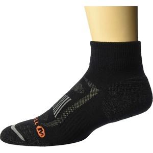 Merrell Men’s and Women’s Lightweight Trail Glove Low Cut Double Tab Socks Breathable Mesh and Moisture Management(Black)