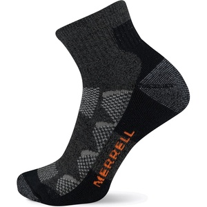 Merrell Men’s and Women’s MOAB Hiking Midweight Cushion Socks – Unisex Coolmax Moisture Management and Arch Support(Ankle – Charcoal)
