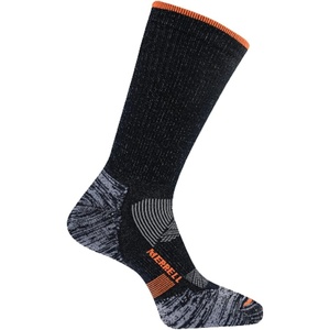 Merrell Men’s and Women’s Thermal Trail Running Crew Socks – Unisex Thermolite Lightweight Warmth and Breathable Mesh(Black)