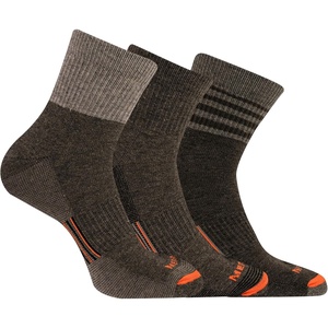 Merrell Men’s and Women’s Wool Everyday Hiking Socks – 3 Pair Pack – Cushion Arch Support & Moisture Wicking(Brown)