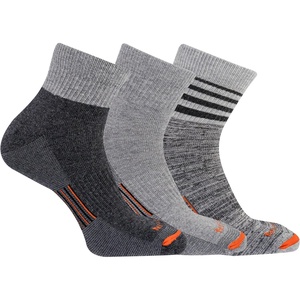 Merrell Men’s and Women’s Wool Everyday Hiking Socks – 3 Pair Pack – Cushion Arch Support & Moisture Wicking(Light Gray)