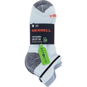 Merrell Men’s and Women’s Wool Everyday Hiking Socks – 3 Pair Pack – Cushion Arch Support & Moisture Wicking(Low Cut Tab – Blue Assorted (3 Pairs))