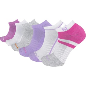 Merrell Men’s and Women’s Wool Everyday Hiking Socks – 3 Pair Pack – Cushion Arch Support & Moisture Wicking(Pink Assorted (6 Pairs))
