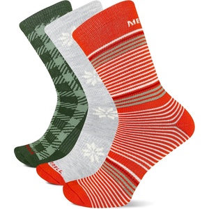 Merrell Repreve Cushioned Hiker Crew Socks 3 Pair(Holiday Assorted)