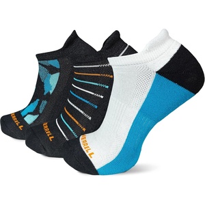 Merrell Unisex Adult Cushioned Low Cut Tab Socks (3-Pair)(Blue Assorted)