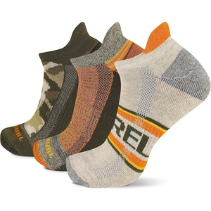 Merrell Unisex Adult Cushioned Low Cut Tab Socks (3-Pair)(Orange Assorted)