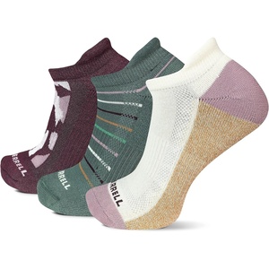 Merrell Unisex Adult Cushioned Low Cut Tab Socks (3-Pair)(Purple Assorted)