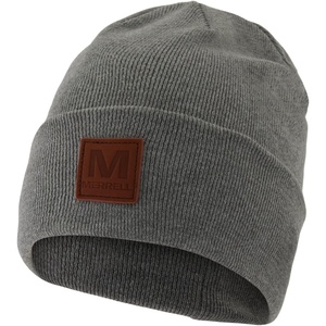 Merrell Unisex Adult Gannet Hat with Leather Patch, Rib Knit Beanie with Cuff for Warmth & Adventure(Iguana)