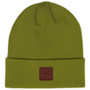 Merrell Unisex Adult Gannet Hat with Leather Patch, Rib Knit Beanie with Cuff for Warmth & Adventure(Light Grey Heather)