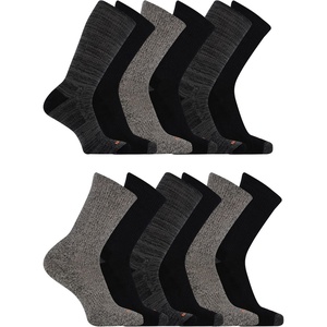 Merrell Unisex Adult Men’s and Women’s Cushioned Midweight Ankle Socks – 4, 8, 12 Pairs – Moisture Wicking(Black (12 Pairs))