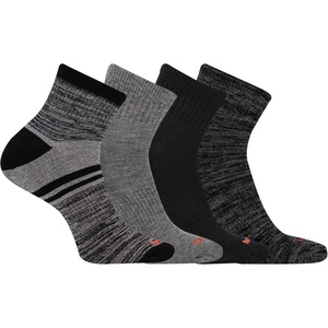 Merrell Unisex Adult Men’s and Women’s Cushioned Midweight Ankle Socks – 4, 8, 12 Pairs – Moisture Wicking(Black Assorted)