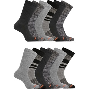 Merrell Unisex Adult Men’s and Women’s Cushioned Midweight Ankle Socks – 4, 8, 12 Pairs – Moisture Wicking(Brown (12 Pairs))