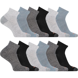 Merrell Unisex Adult Men’s and Women’s Cushioned Midweight Ankle Socks – 4, 8, 12 Pairs – Moisture Wicking(Gray (12 Pairs))