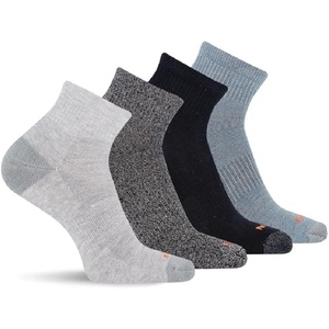Merrell Unisex Adult Men’s and Women’s Cushioned Midweight Ankle Socks – 4, 8, 12 Pairs – Moisture Wicking(Gray (4 Pairs))