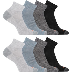 Merrell Unisex Adult Men’s and Women’s Cushioned Midweight Ankle Socks – 4, 8, 12 Pairs – Moisture Wicking(Gray (8 Pairs))