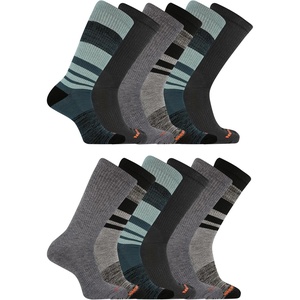Merrell Unisex Adult Men’s and Women’s Cushioned Midweight Ankle Socks – 4, 8, 12 Pairs – Moisture Wicking(Olive (12 Pairs))