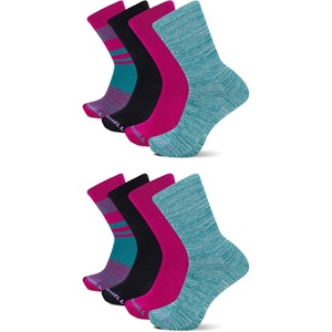 Merrell Unisex Adult Men’s and Women’s Cushioned Midweight Ankle Socks – 4, 8, 12 Pairs – Moisture Wicking(Pink Assorted (8 Pairs))