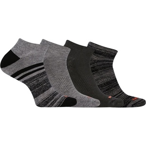 Merrell Unisex Adult Men’s and Women’s Cushioned Midweight Low Cut Socks – 4 & 12 Pairs – Moisture Wicking(Black (4 Pairs))
