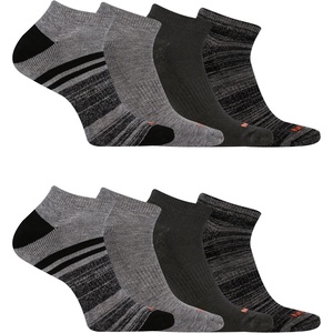 Merrell Unisex Adult Men’s and Women’s Cushioned Midweight Low Cut Socks – 4 & 12 Pairs – Moisture Wicking(Black Assorted (8 Pairs))