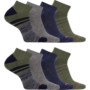 Merrell Unisex Adult Men’s and Women’s Cushioned Midweight Low Cut Socks – 4 & 12 Pairs – Moisture Wicking(Blue (8 Pairs))