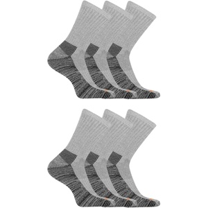 Merrell Unisex Adult Men’s and Women’s Durable Everyday Work Crew Socks – 3 & 6 Pairs – Anti-odor Cotton(Gray Heather (6 Pairs))