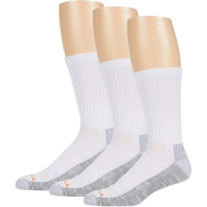 Merrell Unisex Adult Men’s and Women’s Durable Everyday Work Crew Socks – 3 & 6 Pairs – Anti-odor Cotton(White (3 Pairs))