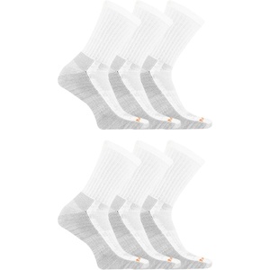 Merrell Unisex Adult Men’s and Women’s Durable Everyday Work Crew Socks – 3 & 6 Pairs – Anti-odor Cotton(White (6 Pairs))
