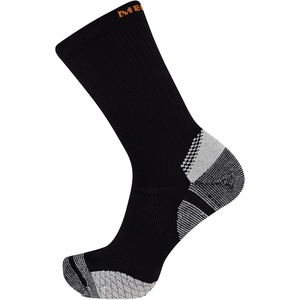 Merrell Unisex Adult Men’s and Women’s Trail Running Cushioned Socks – Anti-slip Heel & Arch Compression(Crew – Black)