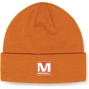 Merrell Unisex Adult Patch Beanie, Classic Double-Layer Knit Hat with Cuff for Slopes & City Warmth(Brick)