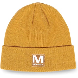 Merrell Unisex Adult Patch Beanie, Classic Double-Layer Knit Hat with Cuff for Slopes & City Warmth(Harvest)