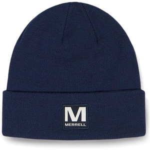 Merrell Unisex Adult Patch Beanie, Classic Double-Layer Knit Hat with Cuff for Slopes & City Warmth(Navy Night)