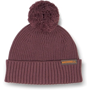 Merrell Unisex Adult Wanderer Beanie with Pom Pom, Crown Knit Beanie with Cuff, Trail & Style(Oxblood)