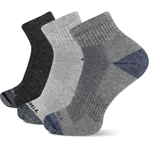 Merrell Unisex Adult Wool Hiking Ankle Socks (6-Pairs)(Charcoal Heather (3 Pairs))