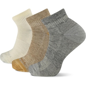 Merrell Unisex Adult Wool Hiking Ankle Socks (6-Pairs)(Light Tan Assorted (3 Pairs))