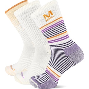 Merrell Unisex Adult Wool Hiking Crew Socks (3-Pack)(White (3 Pairs))