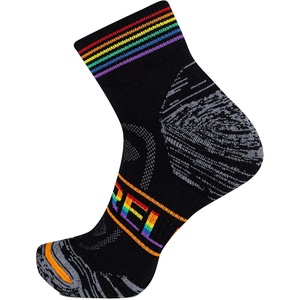 Merrell Unisex Men’s and Women’s Zoned Cushioned Wool Hiking Ankle Socks – Breathable Arch Support(Black Rainbow)