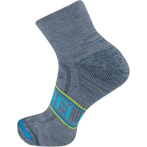 Merrell Unisex Men’s and Women’s Zoned Cushioned Wool Hiking Ankle Socks – Breathable Arch Support(Gray/Blue)