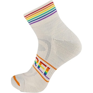 Merrell Unisex Men’s and Women’s Zoned Cushioned Wool Hiking Ankle Socks – Breathable Arch Support(White Rainbow)