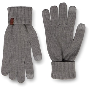 Merrell Women’s Powell Magic Gloves, Touch-Sensitive & Stretch-Knit for Winter, Cuffs & Logo(Light Grey Heather)
