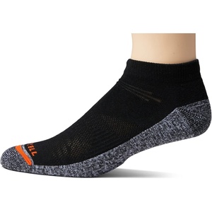 Merrell unisex-adult Men’s and Women’s Lightweight Work Low Cut Socks – 3 Pairs – Repreve With Durable Reinforcement(Black)