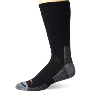 Merrell unisex-adult Men’s and Women’s Merino Wool Tactical Crew Socks – Arch Support Band and Moisture Management(Gray Black)