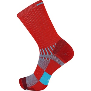 Merrell unisex-adult Men’s and Women’s Trail Running Lightweight Socks – Anti-slip Heel and Breathable Mesh(Mid Crew – Red)