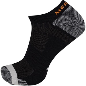 Merrell unisex-adult Men’s and Women’s Trail Running Lightweight Socks – Anti-slip Heel and Breathable Mesh(No Show – Black)