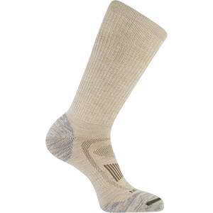 Merrell unisex-adult Men’s and Women’s Zoned Cushioned Wool Hiking Crew Socks – Breathable Arch Support(Light Tan)