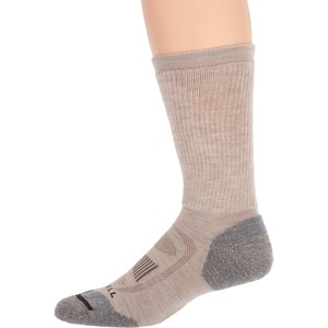 Merrell unisex-adult Men’s and Women’s Zoned Cushioned Wool Hiking Crew Socks – Breathable Arch Support(Oatmeal Heather)