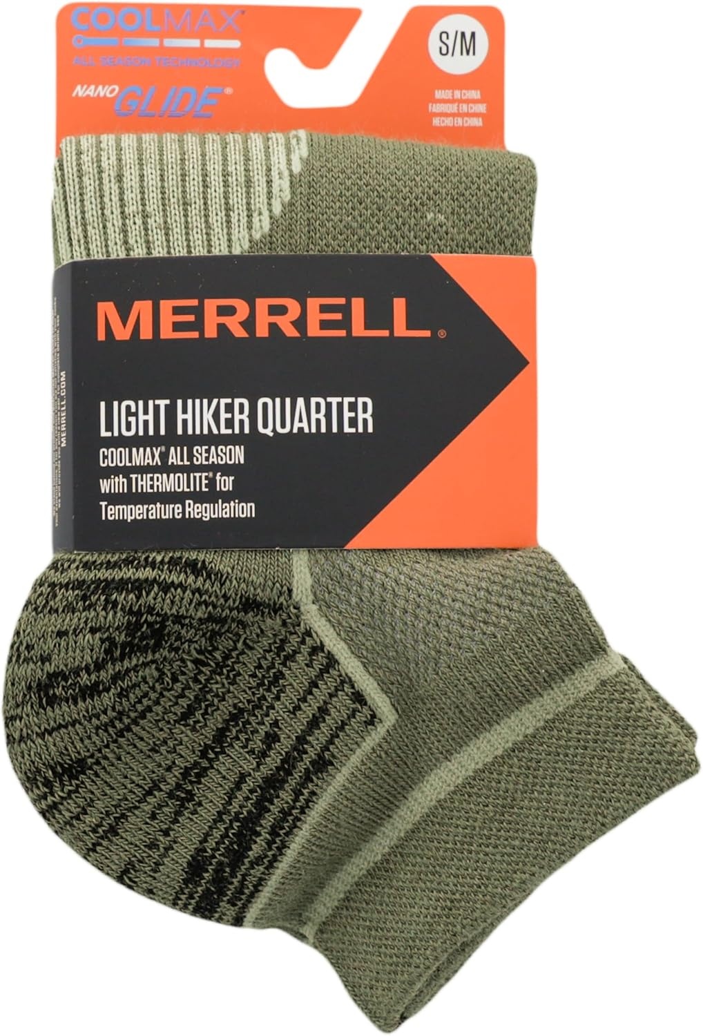 image:imageMens Merrell Light Hiker Crew SocksBrown