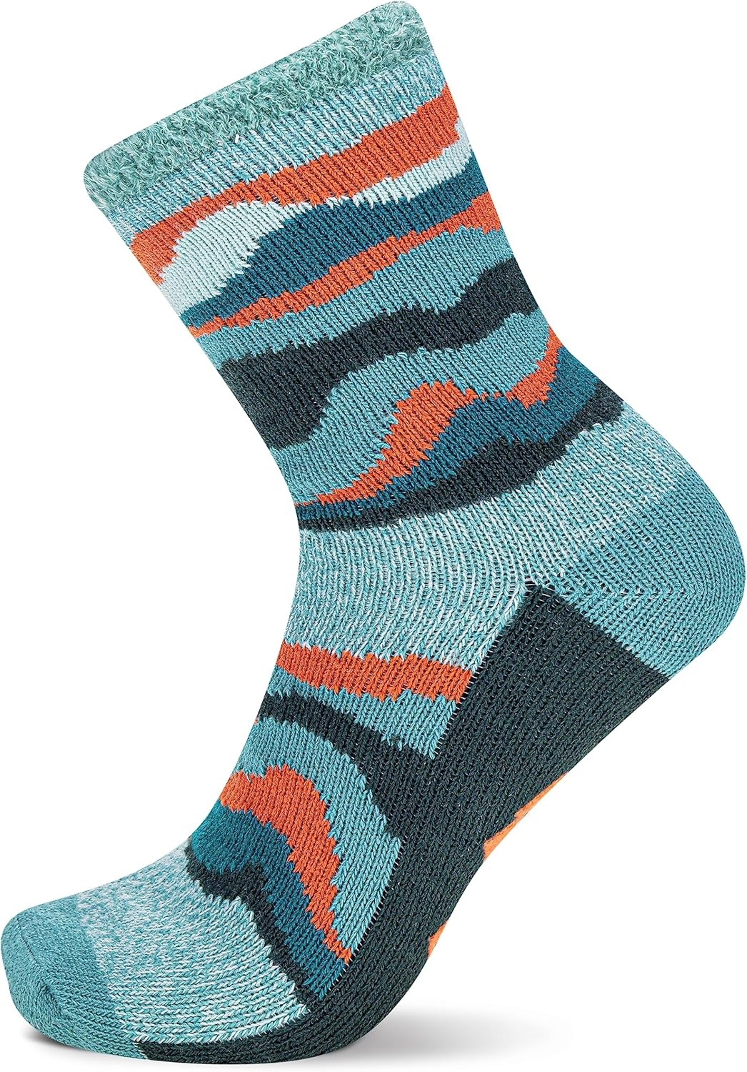 image:imageMerrell Mens and Womens Double Layer Brushed Crew Socks1 Pair PackUnisex Arch Support and Odor Fighting TechnologyAqua 6 Pairs
